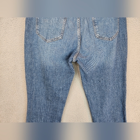 Zara Womens Jeans Sz 8 Blue Denim Split Inside Hem 90's High Waisted Stretch - Picture 9 of 11